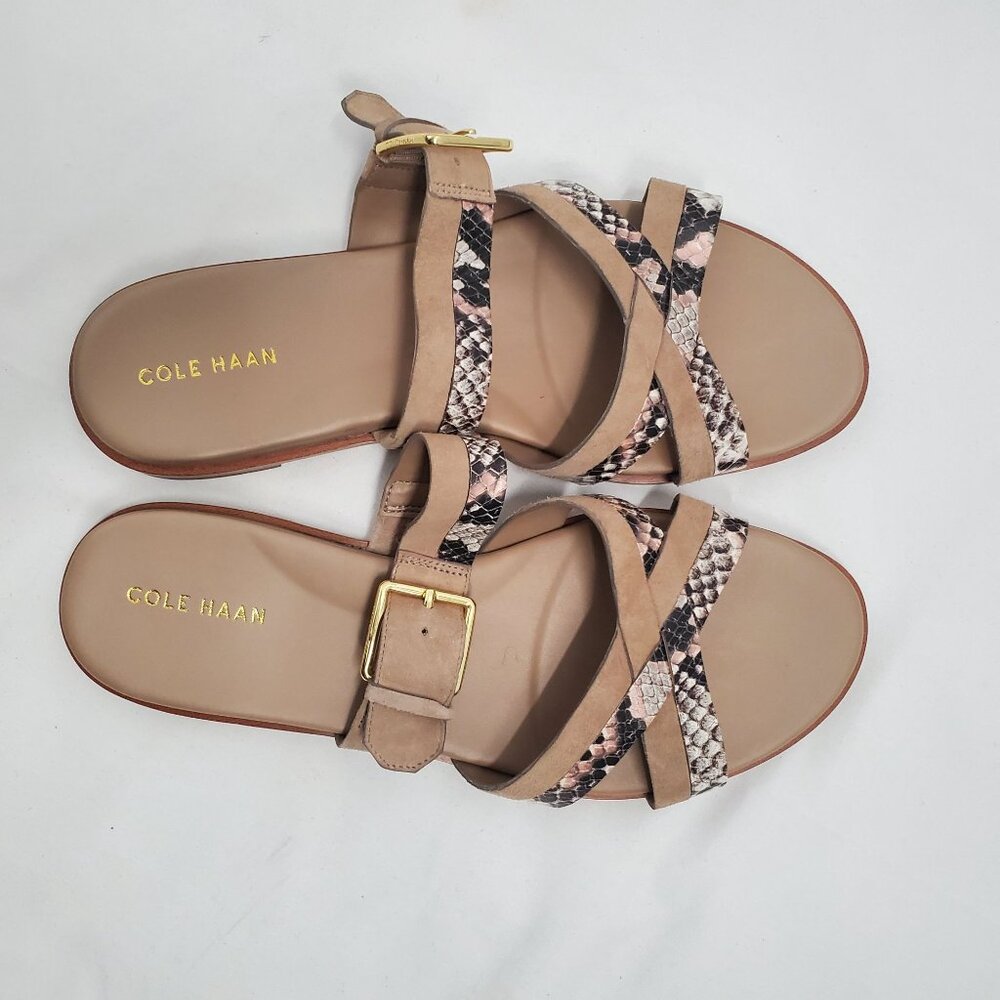 Cole Haan Women's Python-Print Fairen Grand Slide Flat Sandals Size 7.5 B - Picture 10 of 16